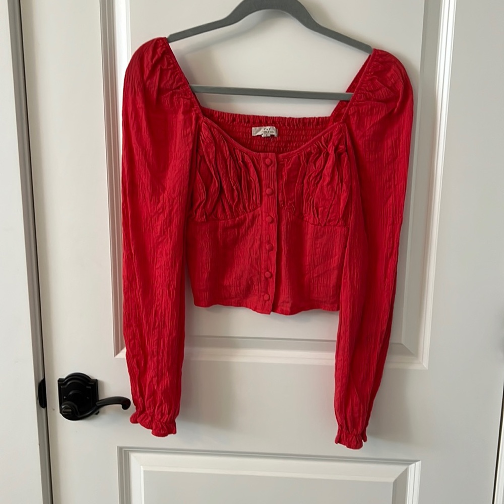 Chelsea & Violet Long Sleeve Corset Top Size Small